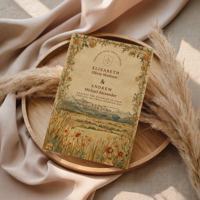 Invitation Mariage à la Montagne de Golden Meadow (Créateur téléchargé)