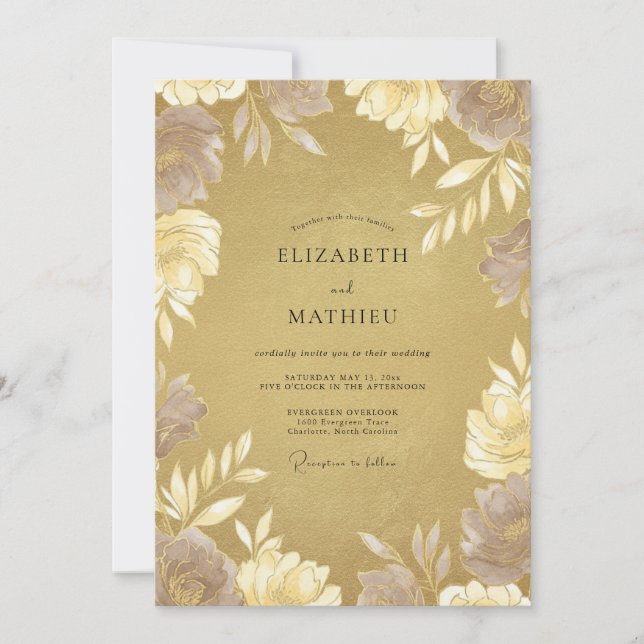Invitation Mariage à la moutarde feuillue Eucalyptus atténué (Devant)