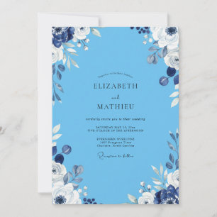 Invitation Mariage à la Petale Blanche Azur