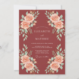 Invitation Mariage à la Petale de Corail d'Argile