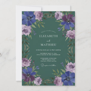 Invitation Mariage à la Pétale de Lilas Indigo