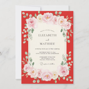 Invitation Mariage à la Petale Peinte en Écarlate