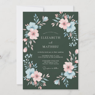 Invitation Mariage à la Petale Peinte Évergreen