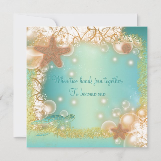 Invitation Mariage à la plage, thème de soirée (Devant)