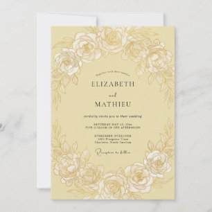 Invitation Mariage à la rose en crème au beurre