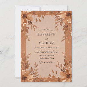 Invitation Mariage à la Terracotta Feuillage Eucalyptus Pouss