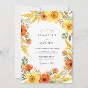 Invitation Mariage à la touche de peinture jaune orange