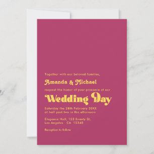 Invitation Mariage à la typographie rétro Marron riche et Mou