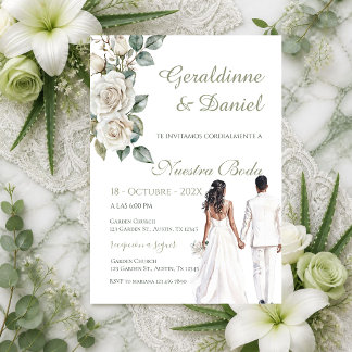 Invitation Mariage à la végétation espagnole