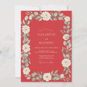 Invitation Mariage à la Vigne à Feuilles Écarlates