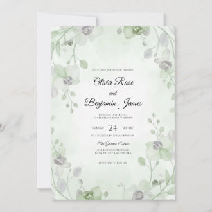 Invitation Mariage à la Vigne Argentée Menthe