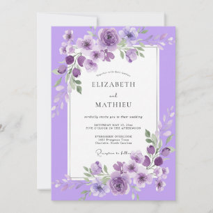 Invitation Mariage à la Vigne d'Améthyste Lilas