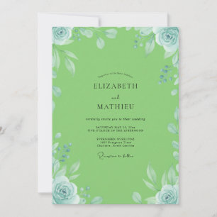 Invitation Mariage à la Vigne de Menthe Citronnée