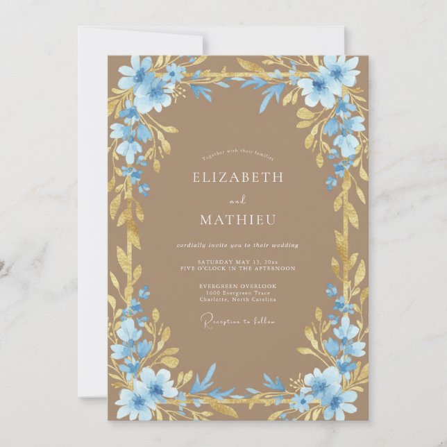 Invitation Mariage à la Vigne de Sable Azur (Devant)