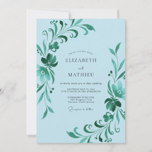 Invitation Mariage à la Vigne Émeraude Céleste