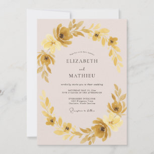 Invitation Mariage à la Vigne Ocre Doré