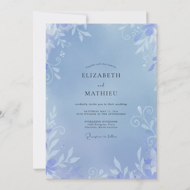 Invitation Mariage à la Vigne Pervenche (Devant)