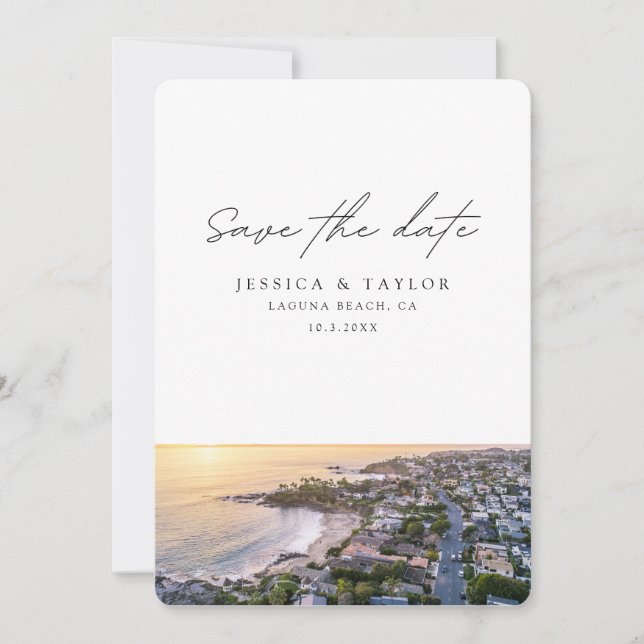 Invitation Mariage à Laguna Beach, à retenir la date (Devant)