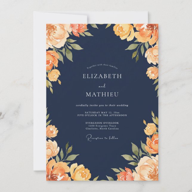 Invitation Mariage à l'Ambre de Renoncule et Eucalyptus de Mi (Devant)