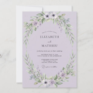 Invitation Mariage à l'anémone de lilas