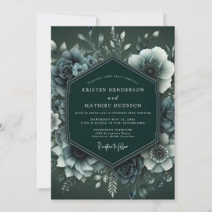 Invitation Mariage à l'anémone émeraude Moody