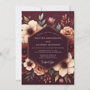 Invitation Mariage à l'anémone grenat