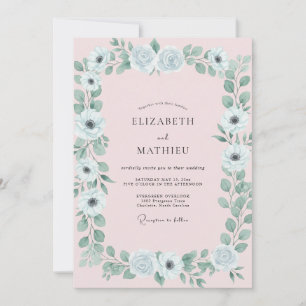 Invitation Mariage à l'Anémone Mauve Pâle