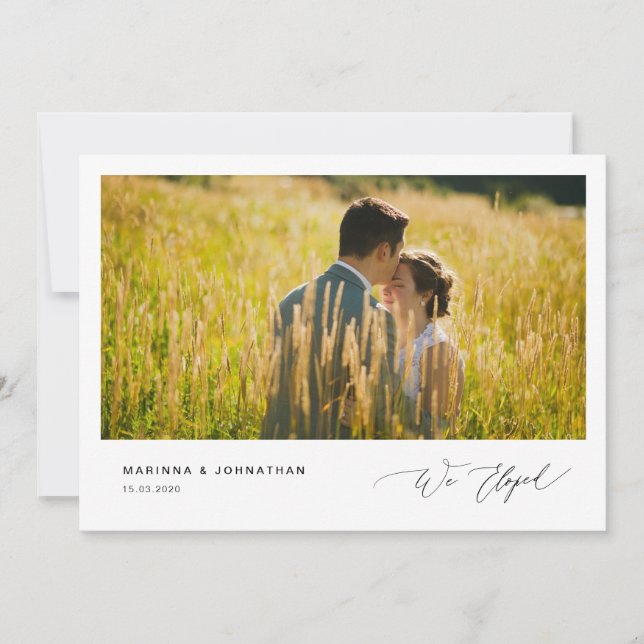 Invitation Mariage à l'anglaise, écriture noire,, Fugue amour (Devant)