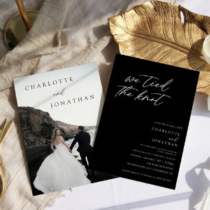 Invitation Mariage à l'anglaise Moderne Minimaliste avec Phot