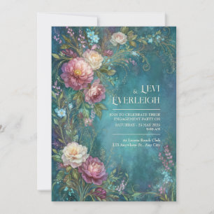 Invitation Mariage à l'aquarelle avec pivoine romantique sarc