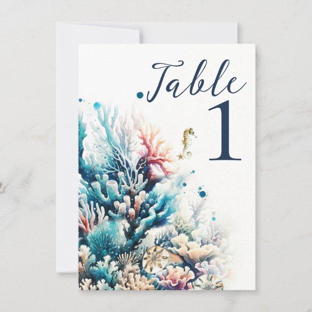 Invitation Mariage à l'aquarelle Corail de mer Éclaboussure d (Devant)