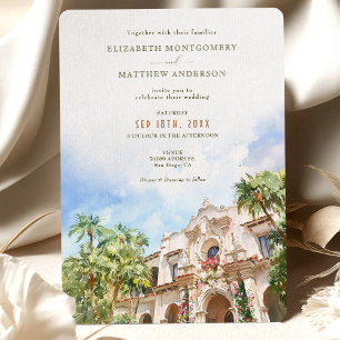 Invitation Mariage à l'aquarelle de la Casa del Prado à San D