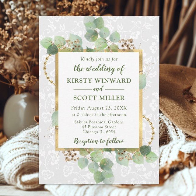 Invitation Mariage à l'aquarelle Eucalyptus et verdure (Créateur téléchargé)