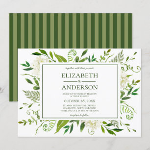 Invitation Mariage à l'aquarelle florale Hortensia blanc