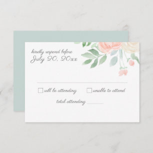 Invitation Mariage à l'aquarelle florale RSVP
