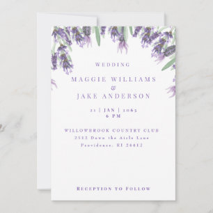Invitation Mariage à l'aquarelle lavande
