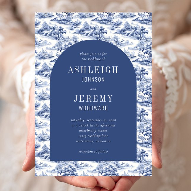 Invitation Mariage à l'arc en toile de bleu antique (Créateur téléchargé)