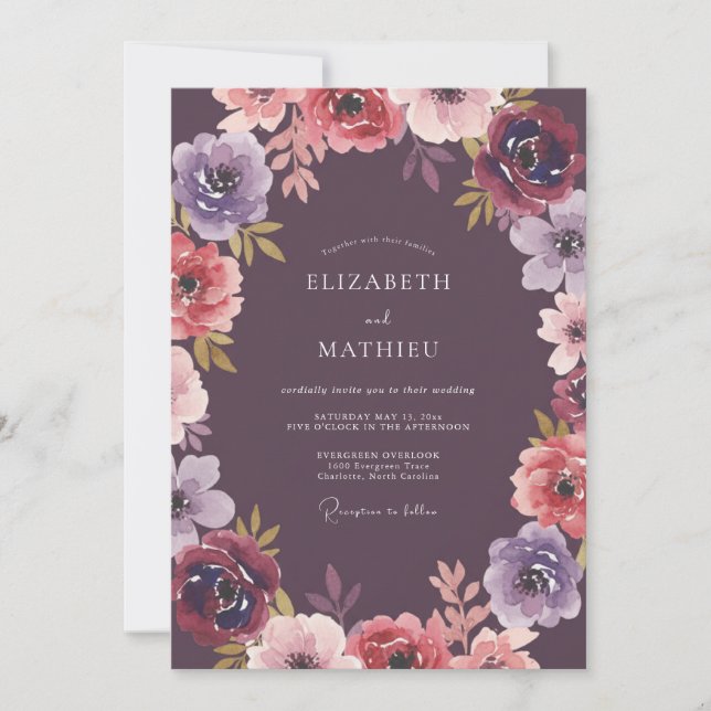 Invitation Mariage à l'Arch Flourish de Prunier Peintre (Devant)