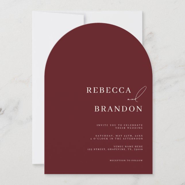 Invitation Mariage à l'arche de Bourgogne (Devant)