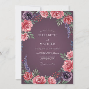 Invitation Mariage à l'Arche de Rose Pourpre