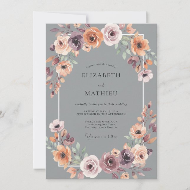 Invitation Mariage à l'Arche Éthérée de Prune (Devant)