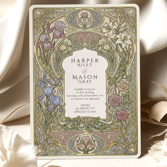 Invitation Mariage à l'arche florale aquarelle pastel (Créateur téléchargé)