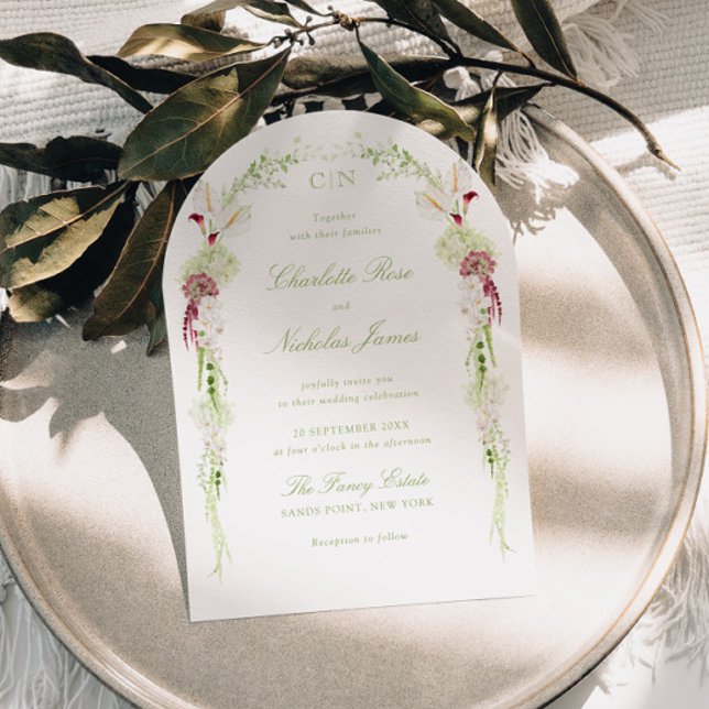 Invitation Mariage à l'arche florale en cascade (Créateur téléchargé)