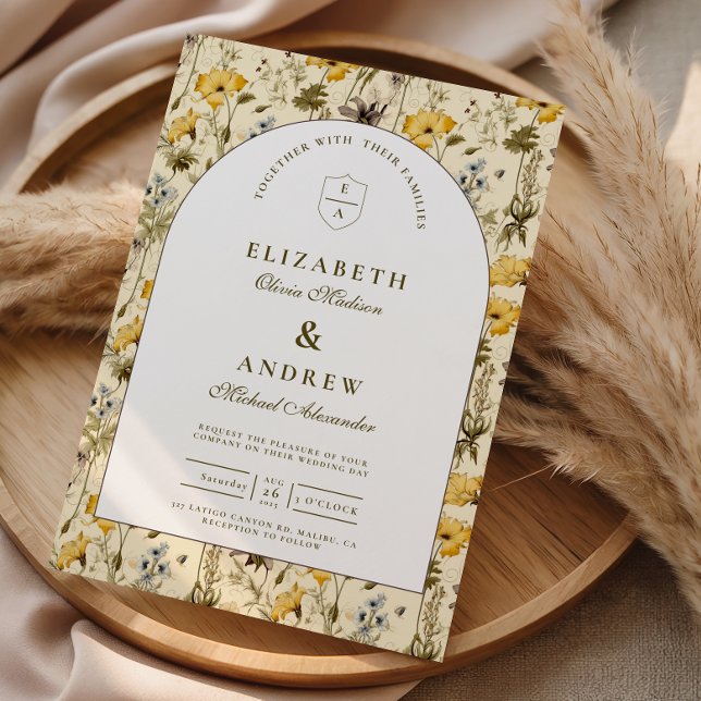 Invitation Mariage à l'arche florale intemporelle (Créateur téléchargé)