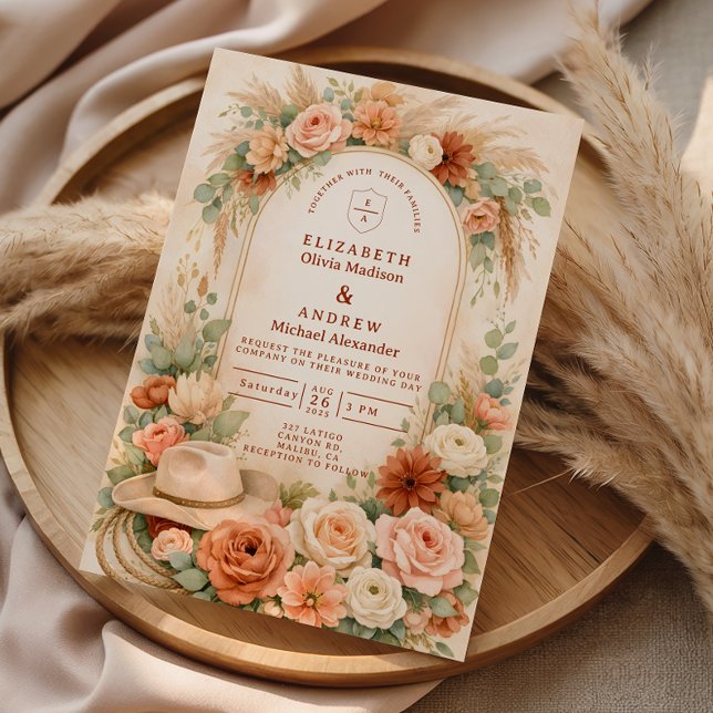 Invitation Mariage à l'arche florale rose (Créateur téléchargé)