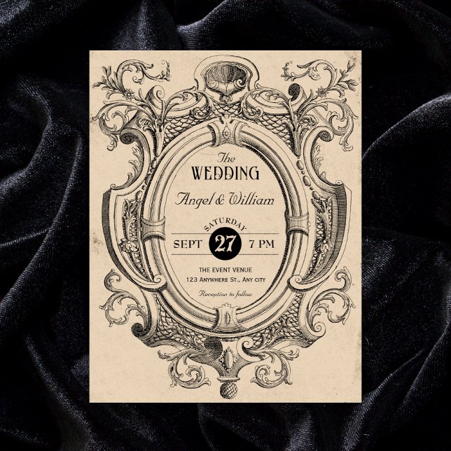 Invitation Mariage à l'arche gothique vintage (Créateur téléchargé)