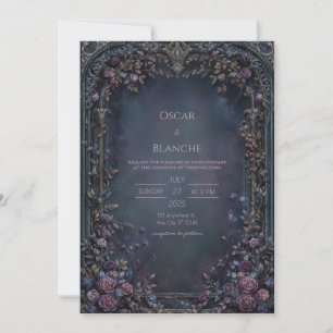 Invitation Mariage à l'Arche Indigo Gothique de Rose Lunatiqu