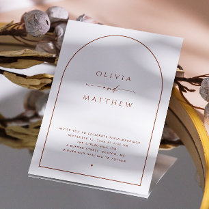 Invitation Mariage à l'Arche Minimaliste. Photo & Code QR Mod