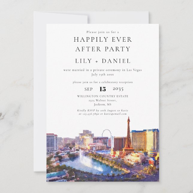 Invitation Mariage à Las Vegas pour toujours heureux (Devant)
