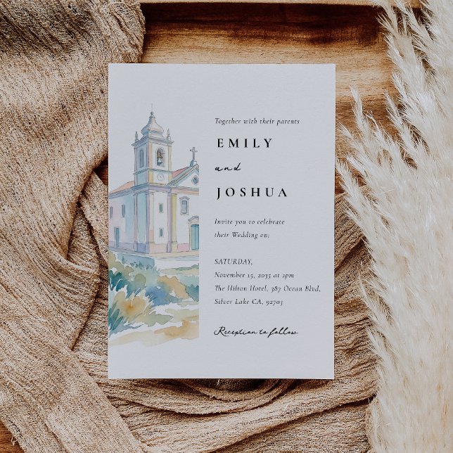 Invitation Mariage à l'eau catholique de l'Église (Créateur téléchargé)